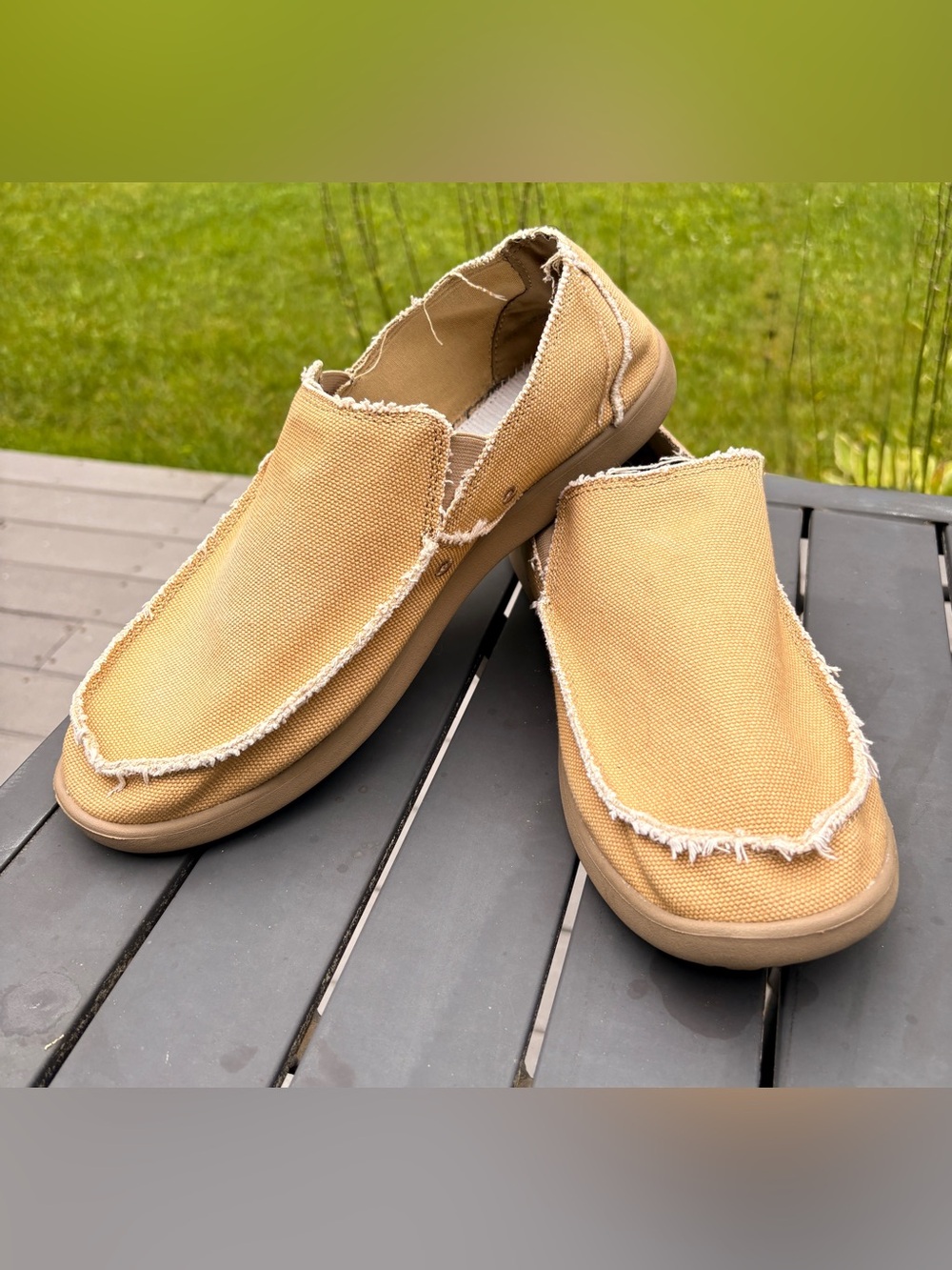 Men’s Santa Cruz Slip-On Canvas Shoes in Tan Casual Comfort size 13